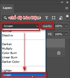 Bước 6: Hòa trộn Layer