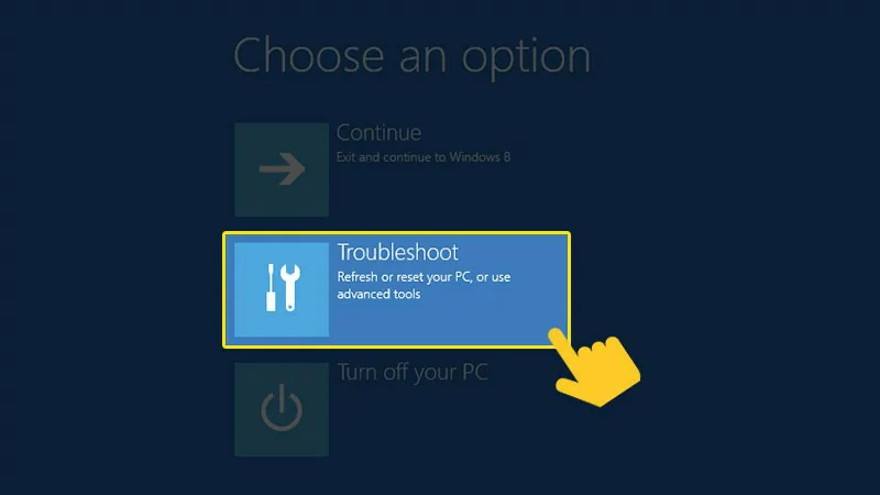 Chọn Troubleshoot