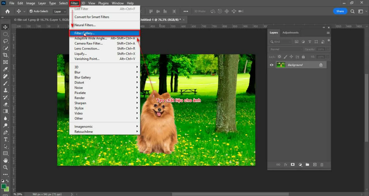 Cách tạo chất liệu ảnh trong photoshop