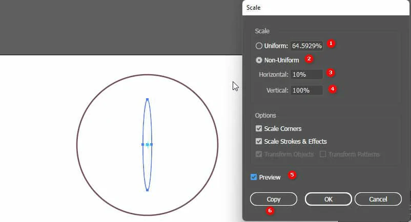 công cụ Scale tool của illustrator