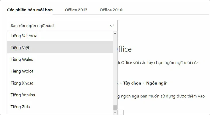 Cách cài đặt Tiếng Việt cho Microsoft Office 2010, 2016, 2019, 2021, 365